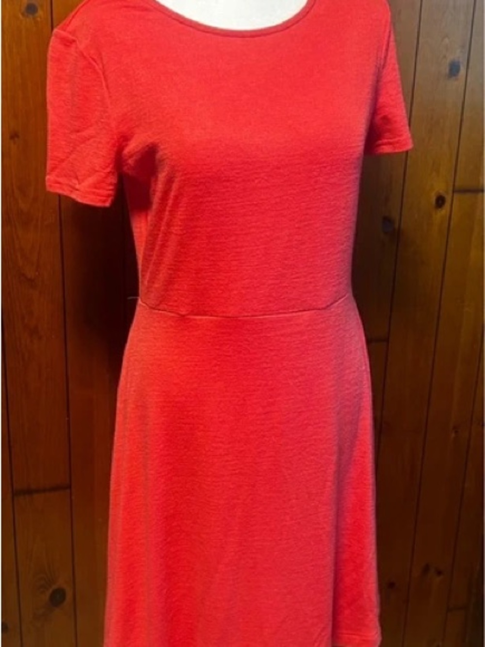 Classic Short-Sleeve Red Women's Dress